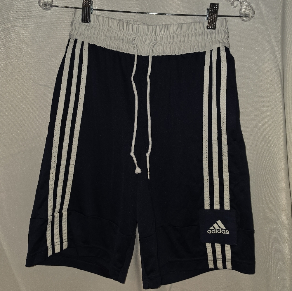 adidas Black Shorts with White Stripes